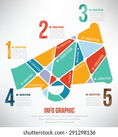 Megaphone puzzle info graphic design,clean vector