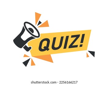 Megaphone with quiz speech bubble icon in flat style. Questionnaire
vector illustration on isolated background. Exam interview sign business concept.