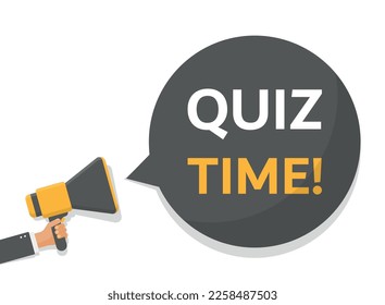 Megaphone with quiz speech bubble icon in flat style. Questionnaire
vector illustration on isolated background. Exam interview sign business concept.