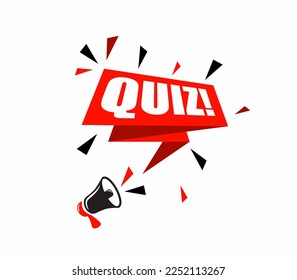 Megaphone and quiz speech bubbles. Banners for business  marketing and advertising.