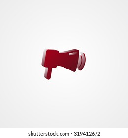 Megaphone Red 3d  illustration