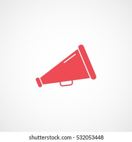 Megaphone Red Flat Icon On White Background