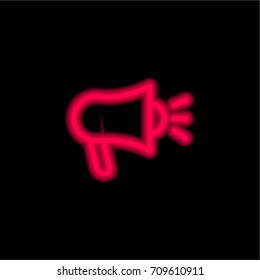 Megaphone red glowing neon ui ux icon. Glowing sign logo vector