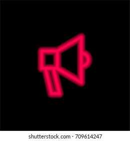 Megaphone red glowing neon ui ux icon. Glowing sign logo vector