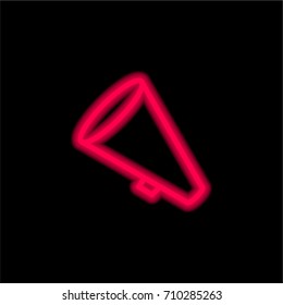 Megaphone red glowing neon ui ux icon. Glowing sign logo vector
