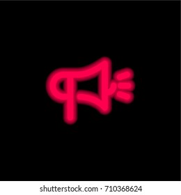 Megaphone red glowing neon ui ux icon. Glowing sign logo vector