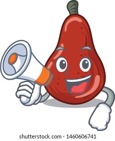 With megaphone red pears in the character shape