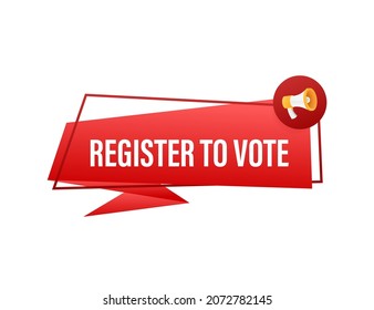 Megáfono con Registro para votar. Ilustración del vector
