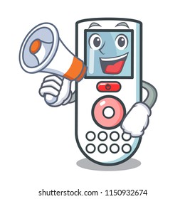 With megaphone remote control character cartoon