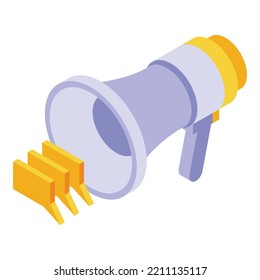 Megaphone repost icon. Isometric of Megaphone repost vector icon for web design isolated on white background
