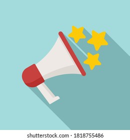 Megaphone reputation icon. Flat illustration of megaphone reputation vector icon for web design