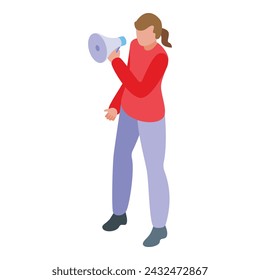 Megaphone revolution icon isometric vector. Iran protest. Gesture justice