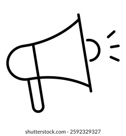 megaphone round line vector icon with editable stroke