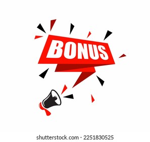Megaphone and save bonus speech bubbles. Banner design for business marketing and advertising.