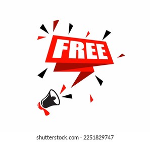 Megaphone and save free speech bubbles. Banner design for business marketing and advertising.