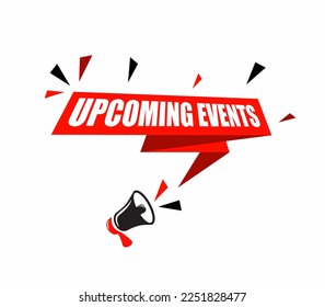 Megaphone and save upcoming events speech bubbles. Banner design for business marketing and advertising.