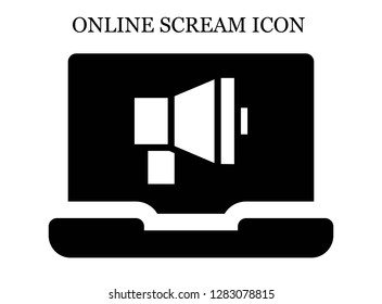 Megaphone search icon. Editable Megaphone search icon for web or mobile.