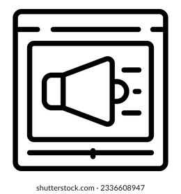 Megaphone seo icon outline vector. Search chart. Site communication