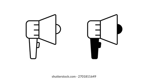 Megaphone set icon with white background vector stock illustration