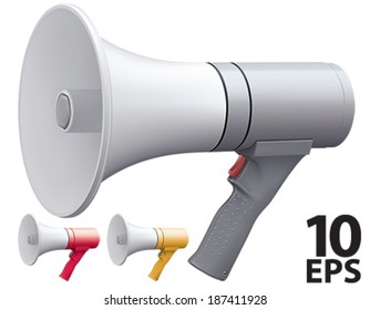 Megaphone set. Vector illustration