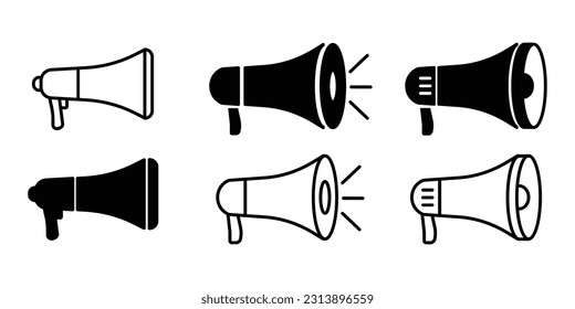 Megaphone set Vector, set of speaker icon