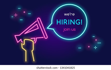 716 We are hiring neon Stock Vectors, Images & Vector Art | Shutterstock