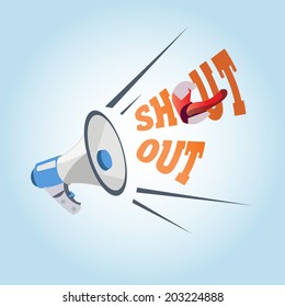 megaphone. shouting out - vector illustration