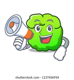 With megaphone shrub character cartoon style