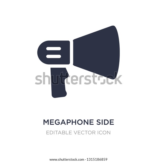 megaphone side view icon on white background.\
Simple element illustration from Tools and utensils concept.\
megaphone side view icon symbol\
design.