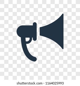 Megaphone side view vector icon isolated on transparent background, Megaphone side view logo concept