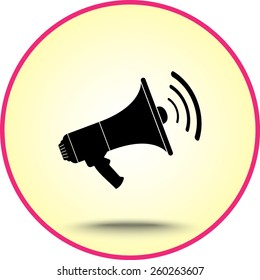 Megaphone sign icon, vector illustration. Flat design style 