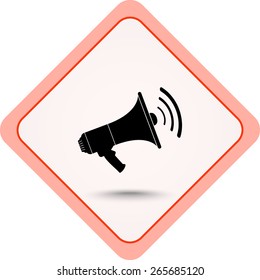 Megaphone sign icon, vector illustration. Flat design style 