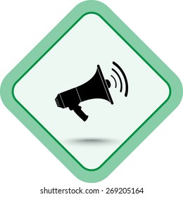 Megaphone sign icon, vector illustration. Flat design style 