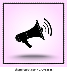 Megaphone sign icon, vector illustration. Flat design style 