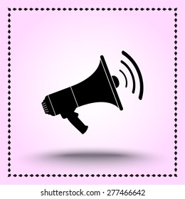 Megaphone sign icon, vector illustration. Flat design style 