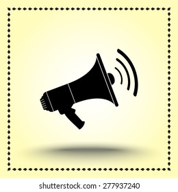 Megaphone sign icon, vector illustration. Flat design style 