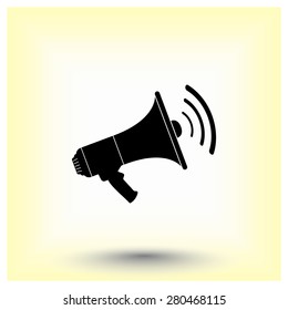 Megaphone sign icon, vector illustration. Flat design style 