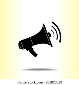Megaphone sign icon, vector illustration. Flat design style 