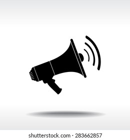 Megaphone sign icon, vector illustration. Flat design style 