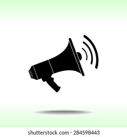 Megaphone sign icon, vector illustration. Flat design style 
