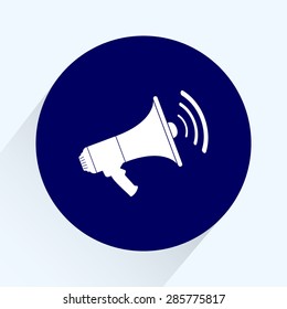 Megaphone sign icon, vector illustration. Flat design style 