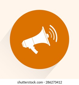 Megaphone sign icon, vector illustration. Flat design style 