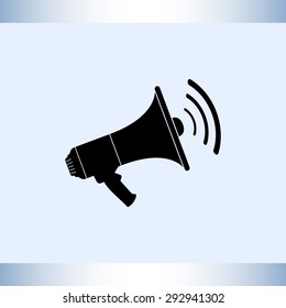 Megaphone sign icon, vector illustration. Flat design style 