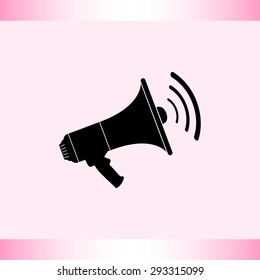 Megaphone sign icon, vector illustration. Flat design style 