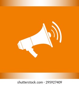Megaphone sign icon, vector illustration. Flat design style 
