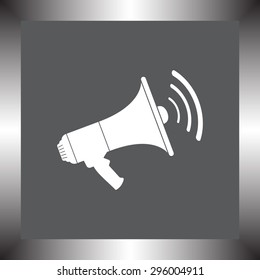 Megaphone sign icon, vector illustration. Flat design style 