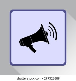 Megaphone sign icon, vector illustration. Flat design style 