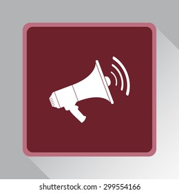 Megaphone sign icon, vector illustration. Flat design style 