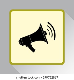Megaphone sign icon, vector illustration. Flat design style 