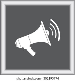 Megaphone sign icon, vector illustration. Flat design style 